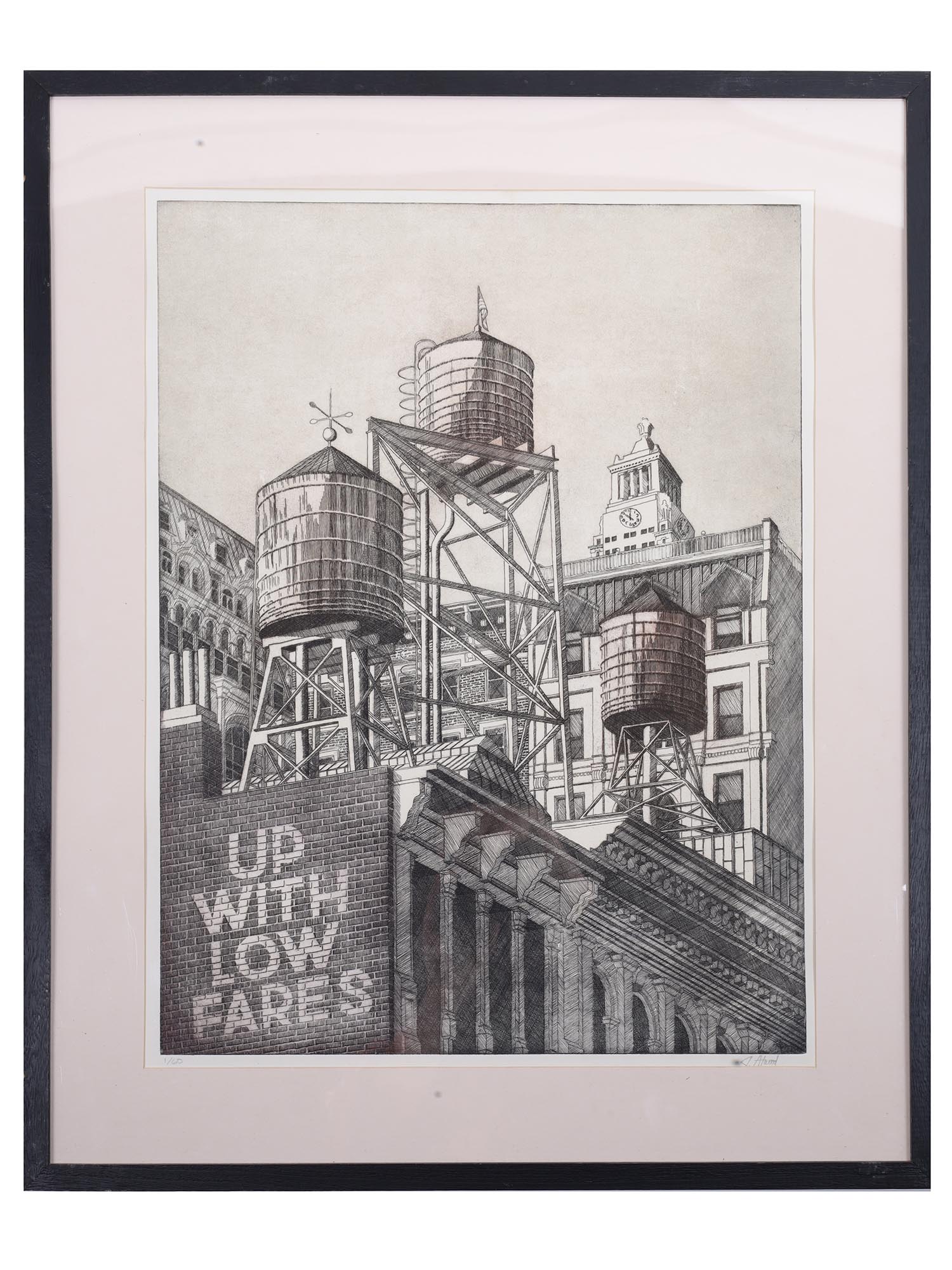 NEW YORK ARCHITECTURAL ETCHING BY JEFFREY ATWOOD PIC-0